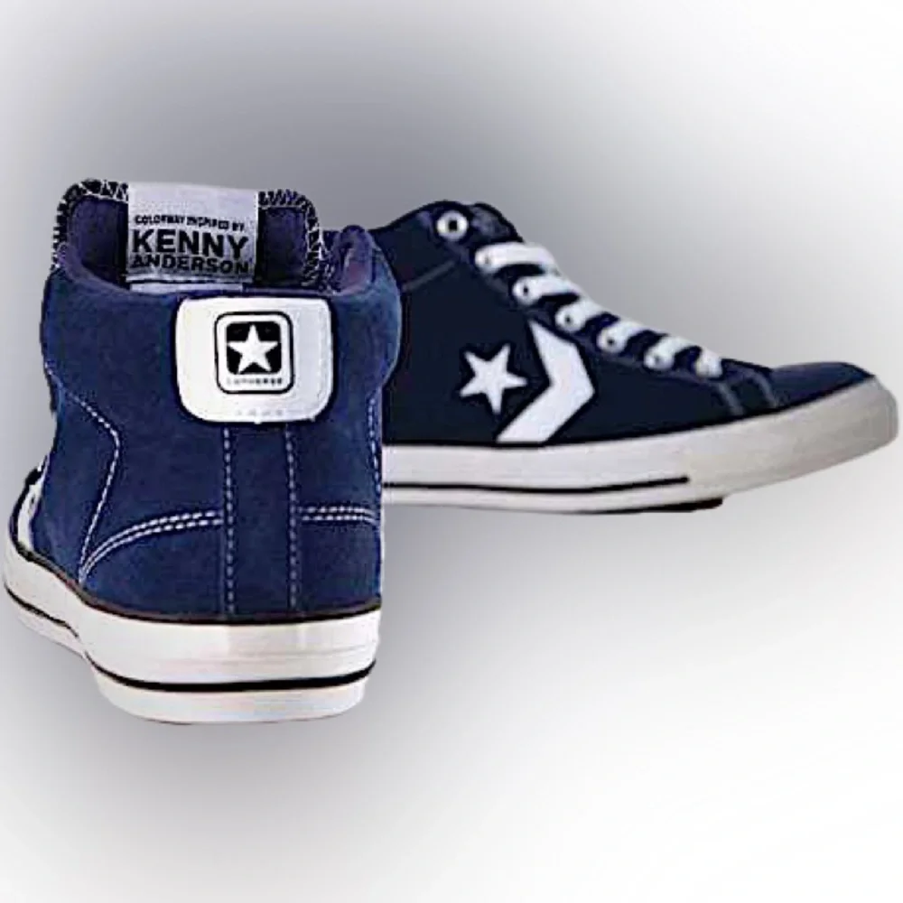 Converse All Star Kenny Anderson Mens Blue/White Mid Top Shoes Lace Up Size 11